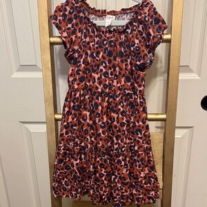 Cat & Jack Orange and Black Leopard Print Dress